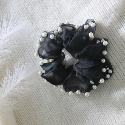 Oversized Pearl Scrunchie